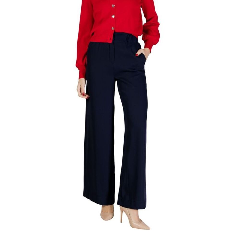 Morgan De Toi Blue Polyester Casual Women's Pants